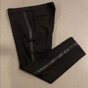 Saint Laurent Paris Leather and Wool Pant